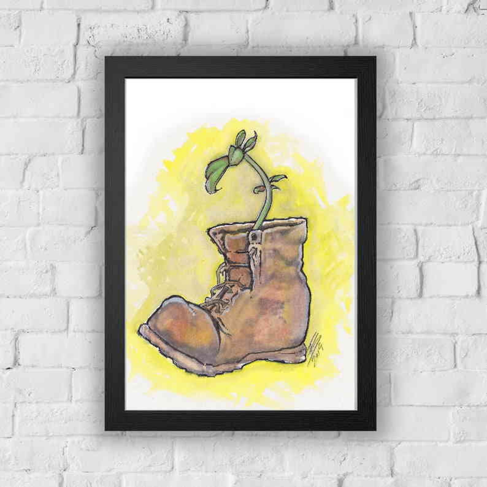 WALLE BOOT PLANT Fine Art Quality Print multiple Sizes / Etsy
