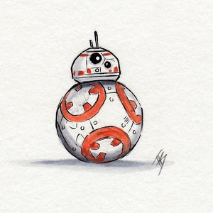 STAR WARS BB8 Fine Art Quality Print (Multiple Sizes) /  The Force Awakens / The Last Jedi / Rise of Skywalker