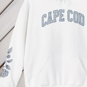 Regalo di Cape Cod Massachusetts, felpa con cappuccio floreale, felpa con cappuccio con stampa di ortensie, maglietta rosa da donna, felpe con cappuccio da donna