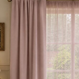 Long Curtains Subtle Soft Blush Pink Sheer Blackout Chateaucore Victorian Shabby Chic French Country Romantic Wedding Housewarming Gift