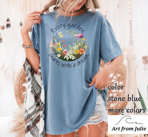 Wildflowers Top Unisex Softstyle Tshirt, Yard Work Tee, Gardening