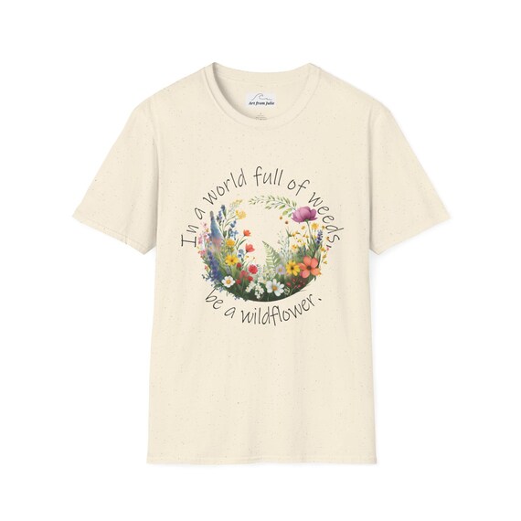 ワイルドフラワートップユニセックスソフトスタイルTシャツ、ヤード
