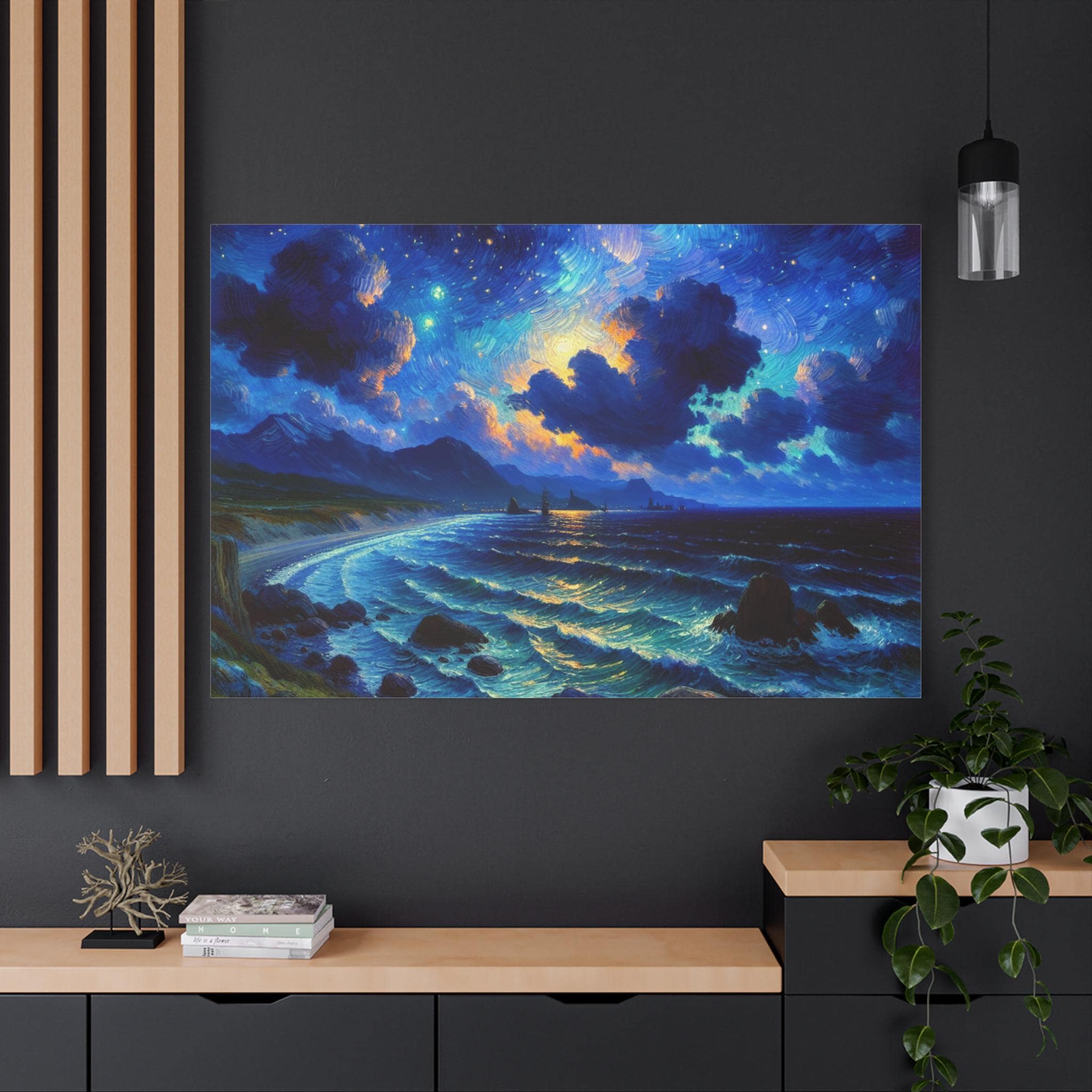 星空と海のキャンバスアート　祝迎星 星空と海のキャンバスアート 祝迎星 【公式通販】