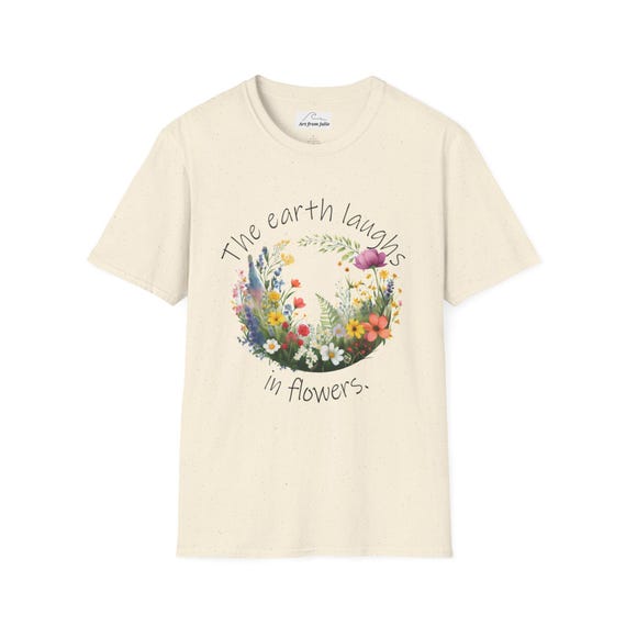 Wildflowers Top Unisex Softstyle Tshirt, Yard Work Tee, Gardening