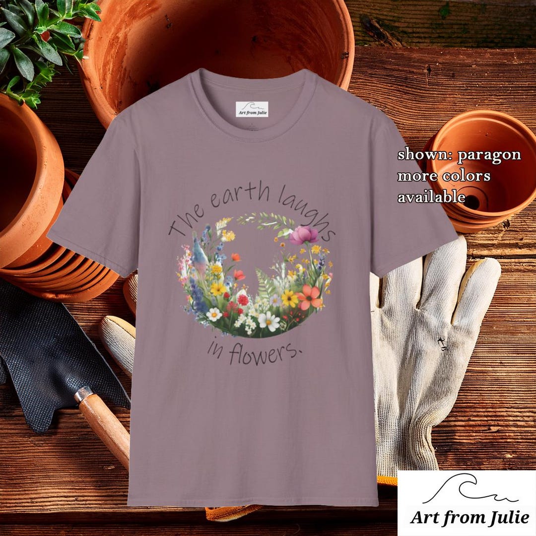 Wildflowers Top Unisex Softstyle Tshirt, Yard Work Tee, Gardening