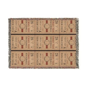 Fenway Game Ticket Decor Gewebte Decke Sportliebhaber Gemütlicher Überwurf für Fans Jungen-Schlafzimmer-Geschenk für Papa, Baseball-Fans Geschenk Spieltage Wandkunst