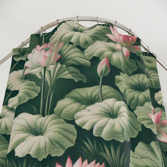 Omifly Duschvorhang Mit Blumenmuster – Wasserdicht, 152x183 Cm, Inkl. 12 Haken, Maschinenwaschbar