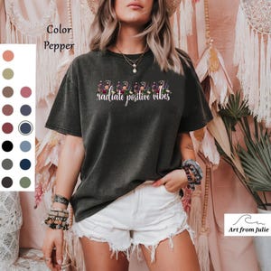 Wildflower Tshirt, Wild Flowers Shirt, Floral Tshirt, Flower Shirt, Ladies Womens, Ladies Shirts, Best Friend Gift, Grow Positive Thoughts