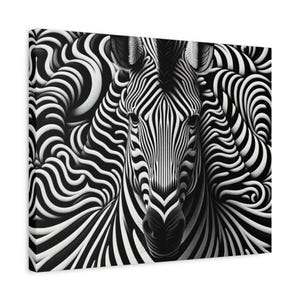 Chic Zebra Stripes AI Canvas Art Print, Abstract Wildlife, Large African Wall Art, Home Decor, Black and White Wall Art, Gift for Dad, Mom