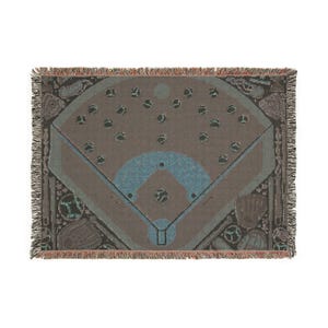 Baseball Field Decor Woven Blanket - Sports Lovers Cozy Throw for Fans, Boys Bedroom, Gift for Dad, Baseball Fans Gift, Game Days Wall Art image 5