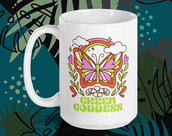 Green Goddess 15oz Coffee / Tea Mug | Ceramic