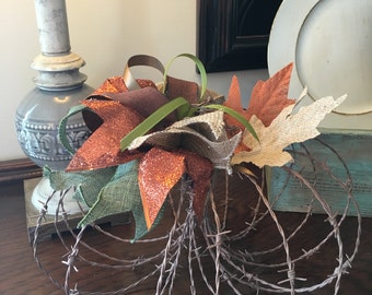 Rustic Barbed Wire Pumpkin