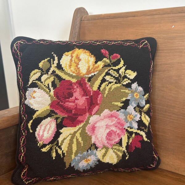 Vintage Needlepoint Pillows Etsy