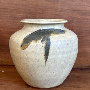 Vintage pottery art vase, signed art vase, pottery vase