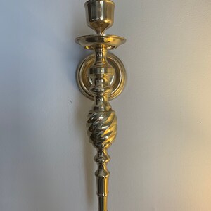 Large brass candle wall sconce, brass candle holder, brass taper holder