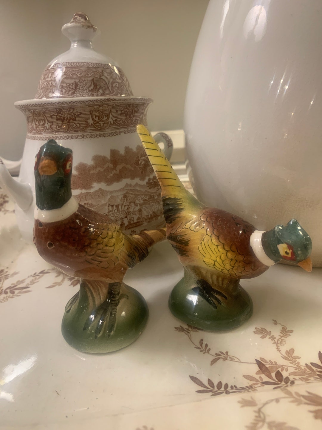 Vintage Pheasant Salt and Pepper Shakers, Bird Shakers Etsy
