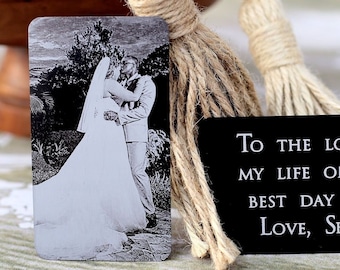 Engraved Picture Wallet Insert - Add Back Engraving Too - Stocking Stuffers, Gifts for Him or Her - Laser Engraved Photo Love Note Card