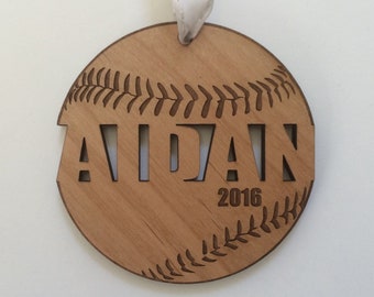 Baseball Ornaments - Baseball Gifts for Boys - Baseball Mom - Baseball Coach Gift - Engraved Ornament Personalized Custom Christmas Ornament