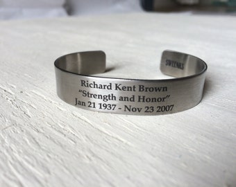 Memorial Bracelet In Memory Of Soldier Bracelet Honor The Fallen Memorial In Loving Memory Veteran Memorial KIA POW Stainless Steel Cuff