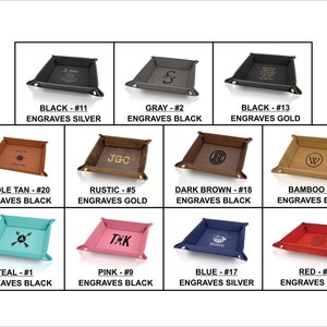 Personalized Monogrammed Engraved Leather Valet Catchall Tray For Men image 9