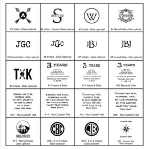 Monogrammed Valet Tray For Men Personalized Leather Catchall Engraved Leather Tray Husband Gift Office Gift Desk Organizer Desk Catch All image 10