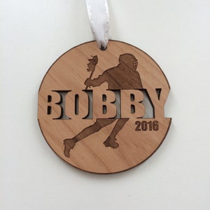 Lacrosse Ornament Lacrosse Gifts Lacrosse Mom Lacrosse Goaile Engraved Ornament Personalized Custom Christmas Ornament Wood
