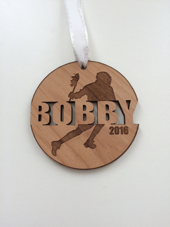 Lacrosse Ornament Lacrosse Gifts Lacrosse Mom Lacrosse Goaile Engraved Ornament Personalized Custom Christmas Ornament Wood