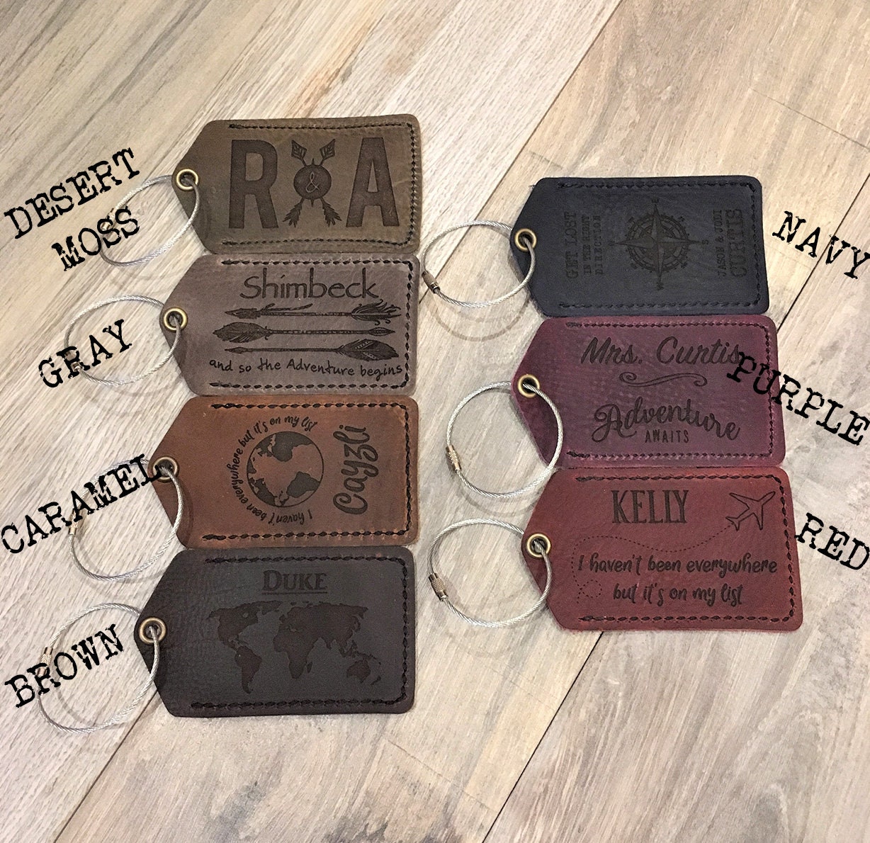 Personalized Leather Luggage Tag Monogram Luggage Tag Mr and - Etsy