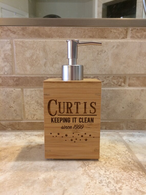 Personalized Soap Dispenser Bamboo Hand Soap Dispenser Etsy