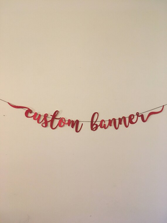 Custom Glitter Banner Bachelorette Party Wedding Birthday Etsy
