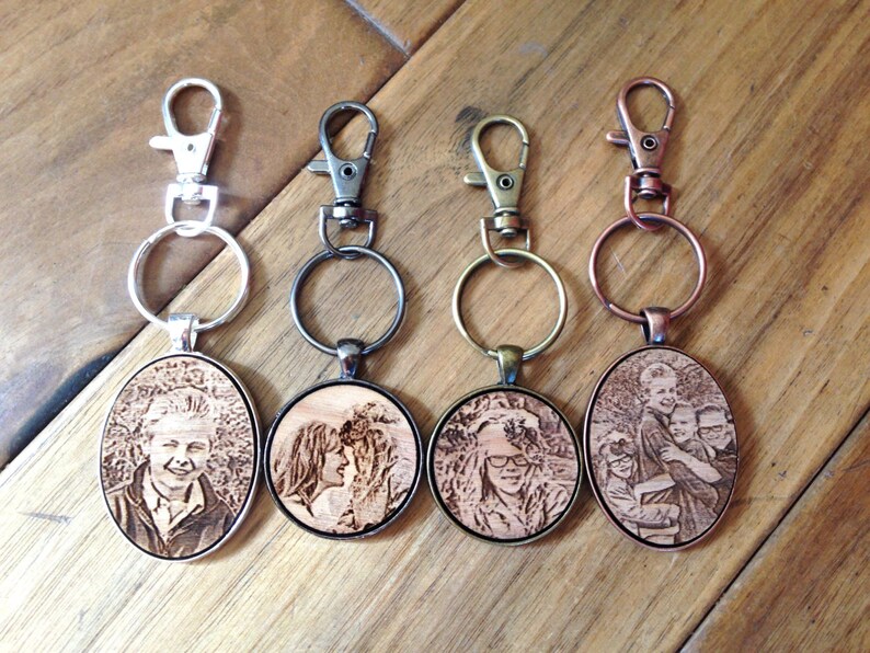 Keychain Necklace Set His and Hers Engraved Key Chain Engraved Etsy