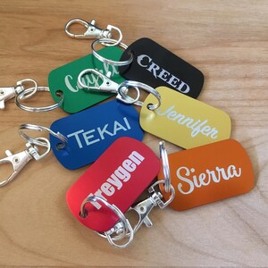 Name Tags for Backpacks Personalized Dog Tags for Son Men Daughter ID Tag Key Chain ID Dog Tag First Day of School Bag Tag Back To School