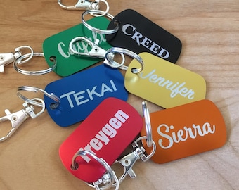 Name Tags for Backpacks Personalized Dog Tags for Son Men Daughter ID Tag Key Chain ID Dog Tag First Day of School Bag Tag Back To School