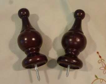 4x Wooden Teak finials Antique Clock Furniture home decor Vintage DIY