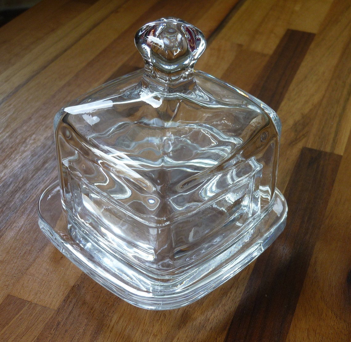 Vintage Lidded Glass Butter Dish Square 1/4 lb Butter Pattie Etsy