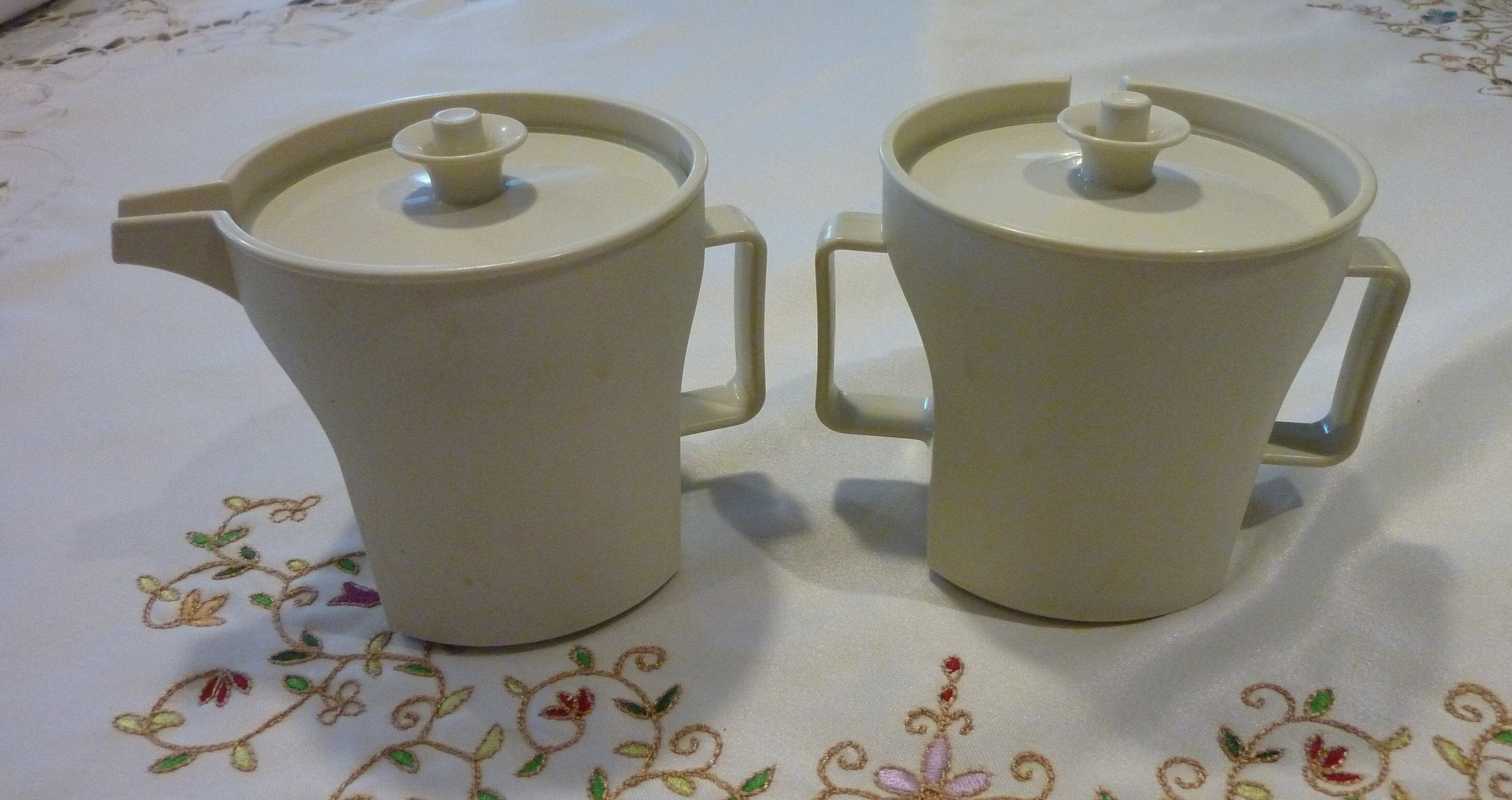 Vintage Tupperware Cream and Sugar Container Condiment Etsy