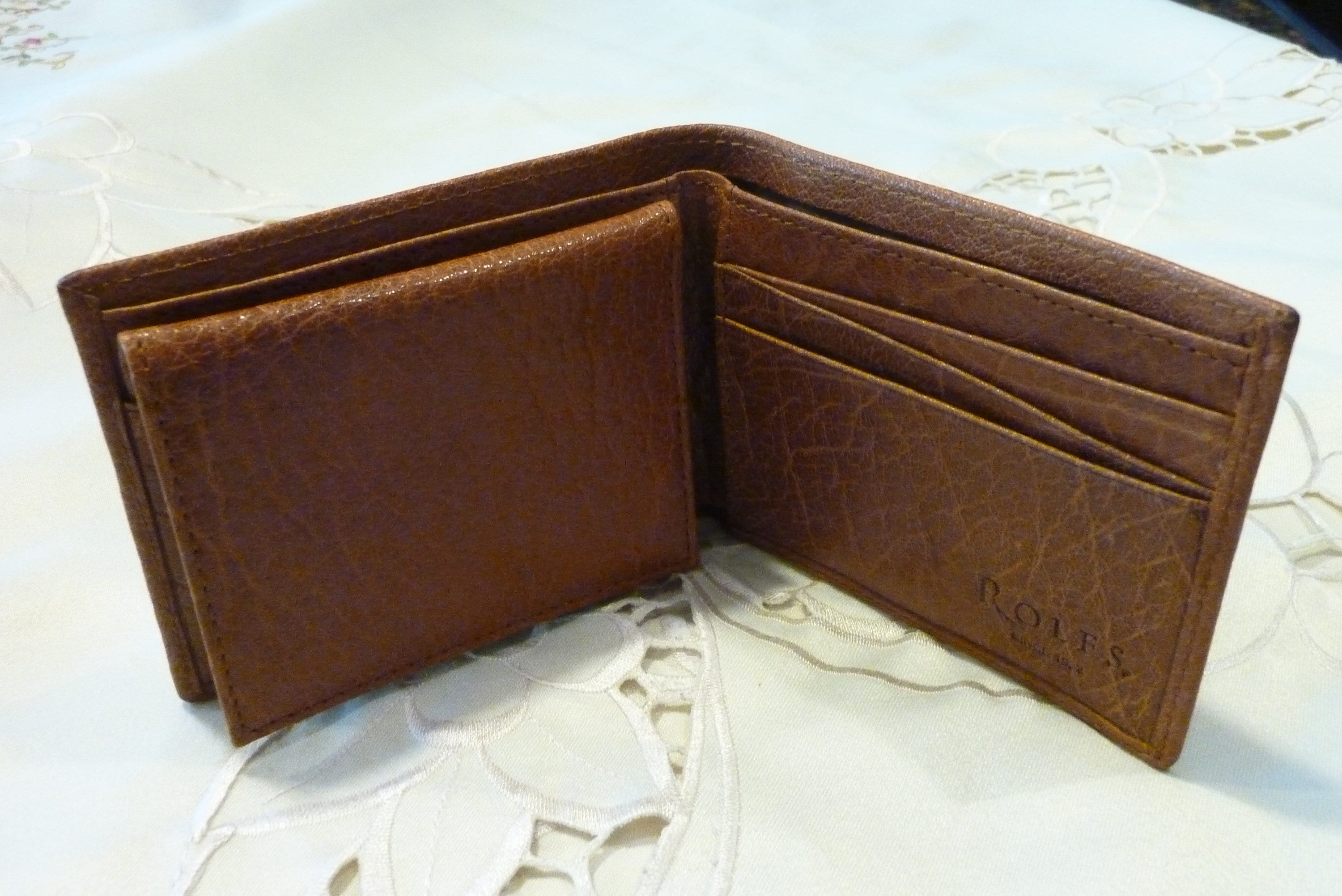 Vintage Rolfs Mens Wallet Leather Wallet Tan Textured Etsy