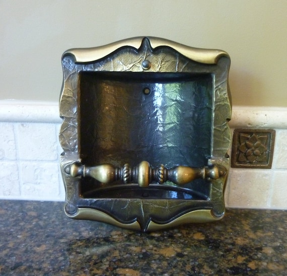 Vintage Amerock Carriage House Pedestal Soap Dish Bronze Retro Bath Decor 1970/'s