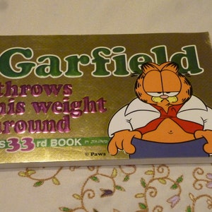 Vintage Garfield Comic Book  - Throws His Weight Around - Cat Comic Book ~ 1998  - Softcover ~ His 33rd Book