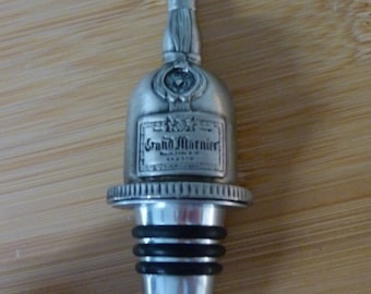 Vintage Grand Marnier Topper - Decanter Bottle Stop - Pewter Tone Metal  ~ Wine or Liqueur Accessories