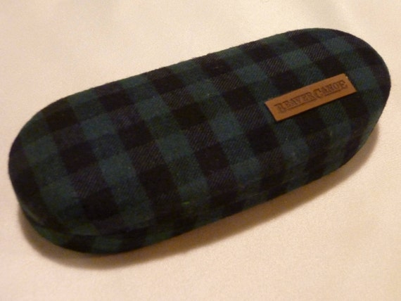 Vintage Eyewear Case - Classic Plaid Design - Bea… - image 1