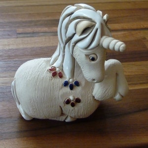 Vintage Unicorn Figurine  - Unicorn Sculpture ~  Horse Figurine  ~ Artist Signed