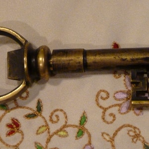Vintage Bottle Opener - Brass Tone Metal Key Bottle Opener - Bar Accessory