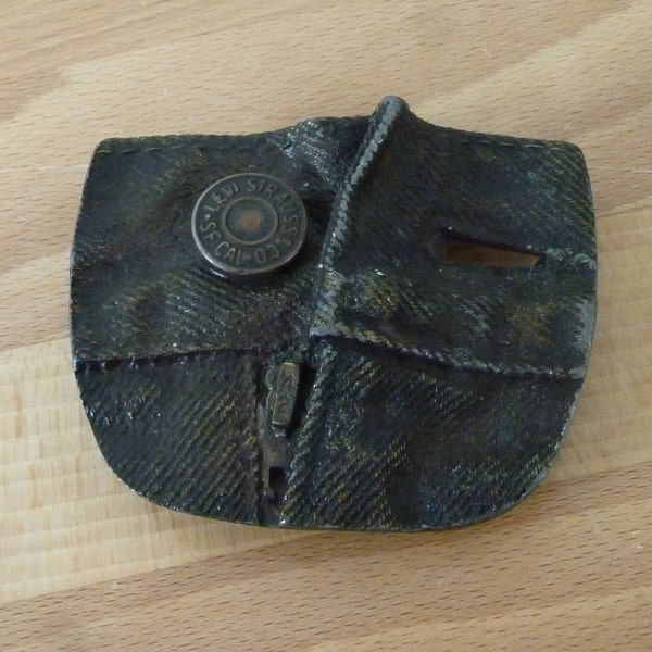 Vintage Levis Belt Buckle - Brass Buckle - 1976 Bergamot Brass Works - Button and Zipper - Cowboy Belt Buckl