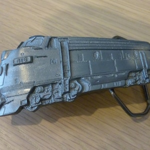 Vintage Great American Belt Buckle - Train Engine  - Pewter Tone Metal - Serial Number J277 - Made in the USA ~ 1981