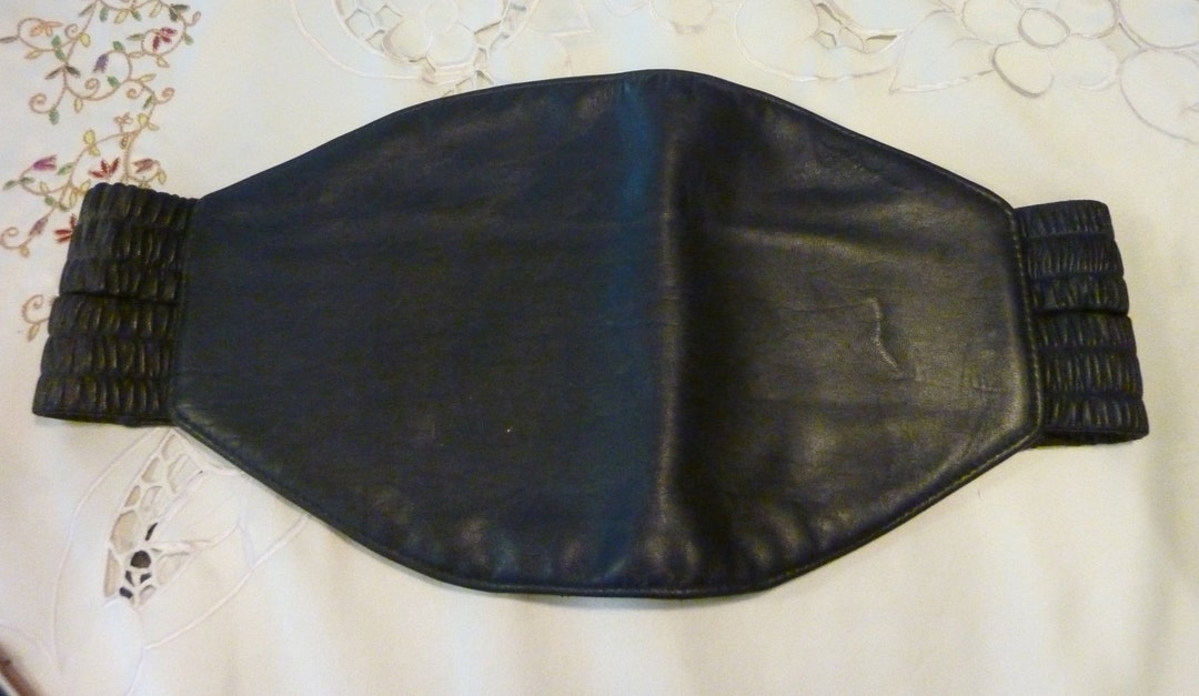 Vintage Leather Belt Cumber Bun Style Black Leather the Etsy