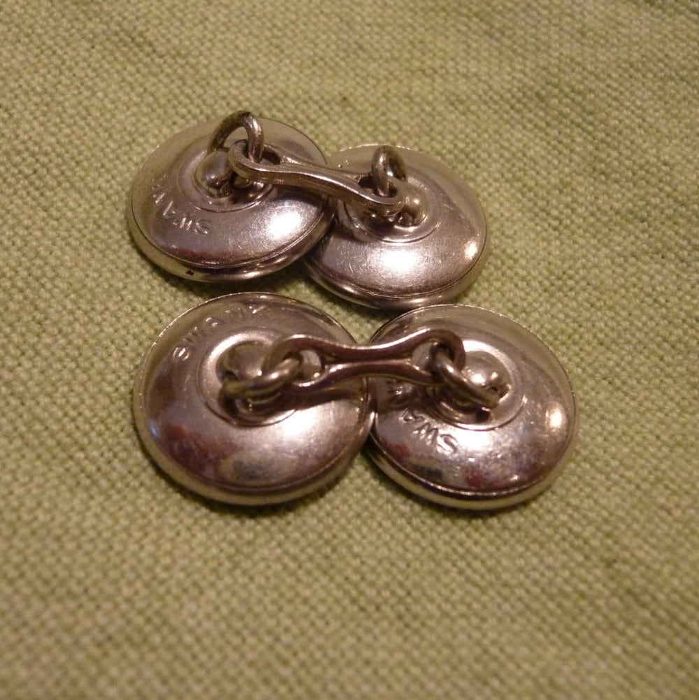 Boutons De Manchette Vintage ALP Italie Ton Argent - Années 50, Occasion Bon état