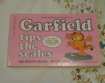 Vintage Garfield Comic Book  - Tips The Scales  - Cat Comic Book ~ 1980's   - Softcover ~ His 8th Book