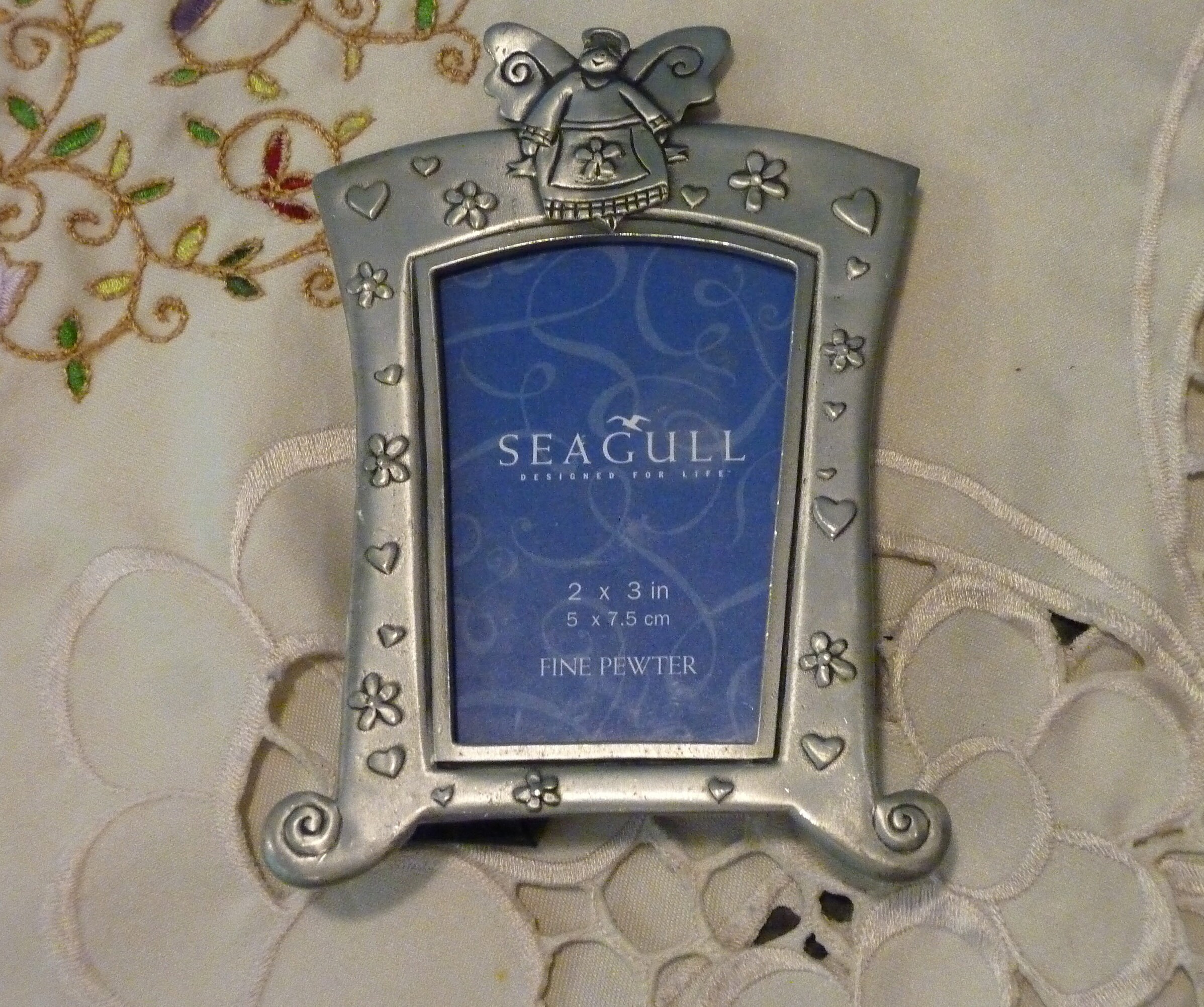 シーガル　フォトフレーム　ピューター ヴィンテージ シーガル ピューター フォトフレーム - 花柄デザイン