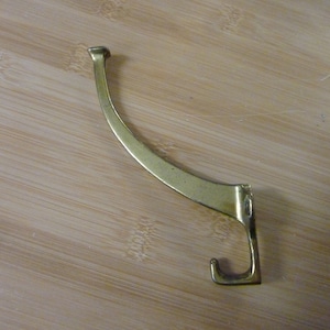 Vintage Dual Hook - Double Antique Brass Tone Metal Hanger - Coat Hook - Bathroom Decor ~ Wall Decor - Accessory Hanger - Pet Leash Hook